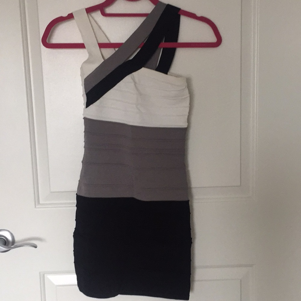 Strappy Colorblock Bandage Dress